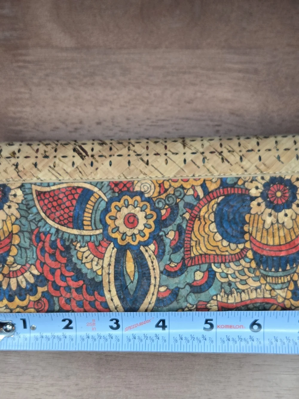 Cork Handbag Wallet Eco-Friendly Boho Floral Clutch